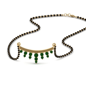 Emerald Drops Mangalsutra With Beads