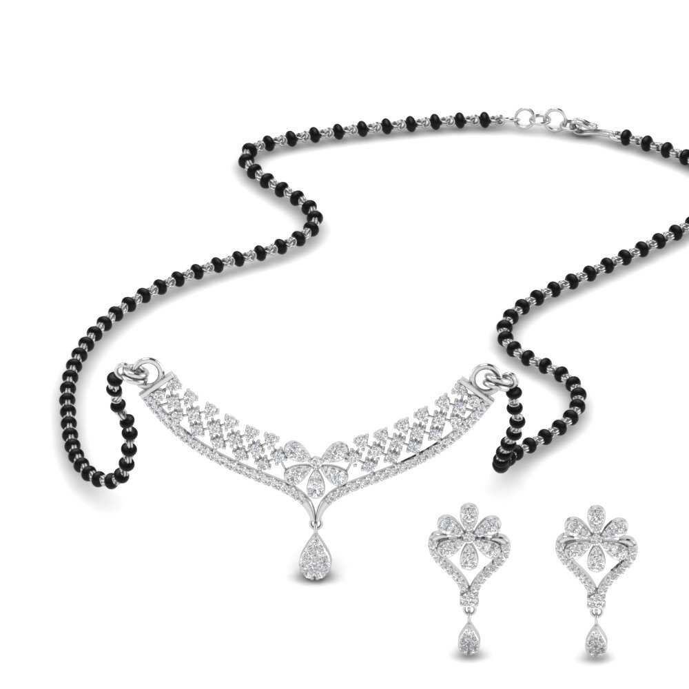 14K White Gold Traditional Mangalsutra
