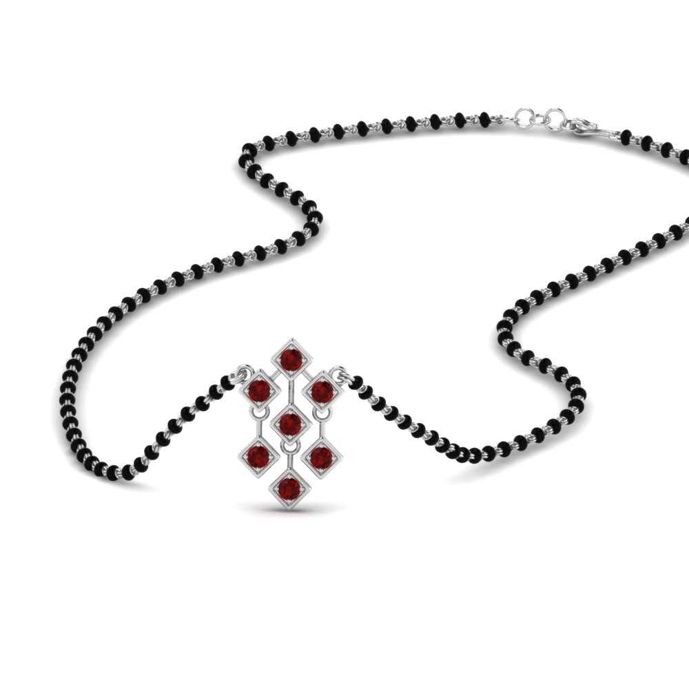 Ruby Pendant Mangalsutra Necklace